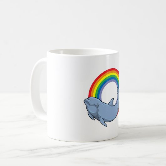 Dolphin mit Regenbogen Kaffeetasse (Vorderseite Links)