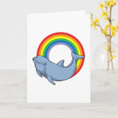 Dolphin mit Regenbogen Karte (Gelbe Blume)