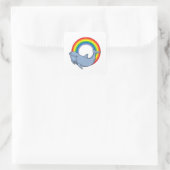 Dolphin mit Regenbogen Quadratischer Aufkleber (Tasche)