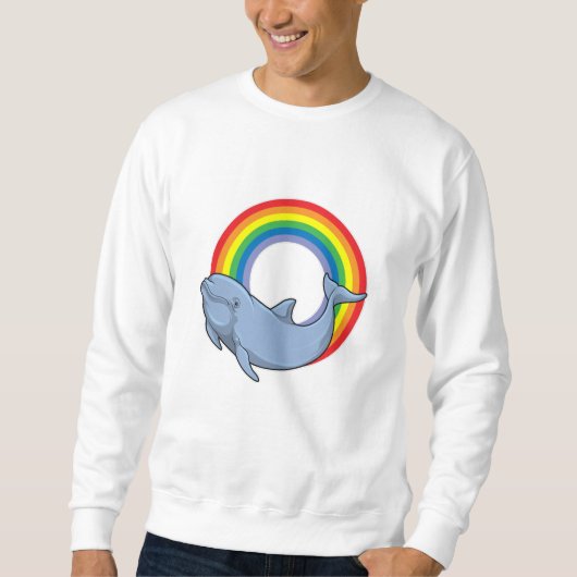 Dolphin mit Regenbogen Sweatshirt (Vorderseite)