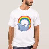 Dolphin mit Regenbogen T-Shirt (Vorderseite)