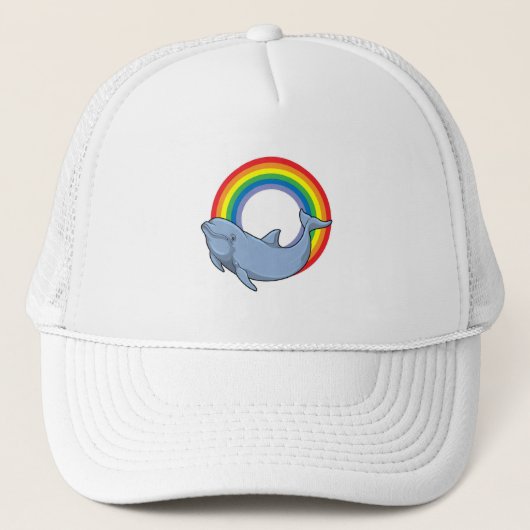 Dolphin mit Regenbogen Truckerkappe (Vorderseite)