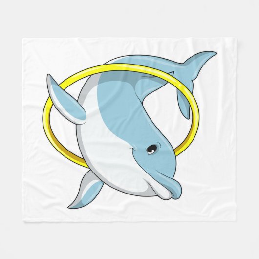 Dolphin mit Ring Fleecedecke (Vorderseite (Horizontal))