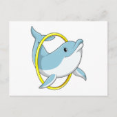 Dolphin mit Ring Postkarte (Vorderseite)