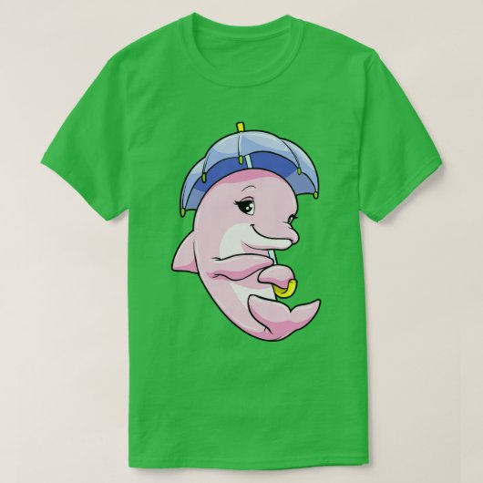 Dolphin mit Schirm T-Shirt (Design vorne)