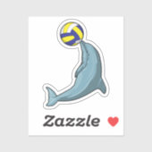 Dolphin mit Volleyball Aufkleber (Blatt)