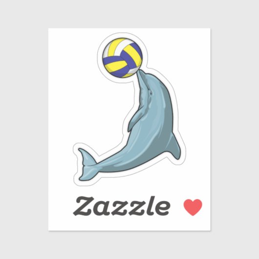 Dolphin mit Volleyball Aufkleber (Blatt)