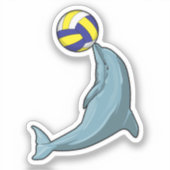 Dolphin mit Volleyball Aufkleber (Vorderseite)