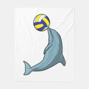 Dolphin mit Volleyball Fleecedecke