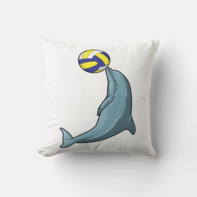 Dolphin mit Volleyball Kissen (Vorderseite)