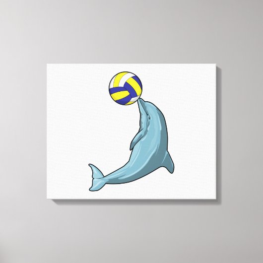 Dolphin mit Volleyball Leinwanddruck (Vorderseite)