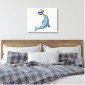Dolphin mit Volleyball Leinwanddruck (Insitu (Schlafzimmer))