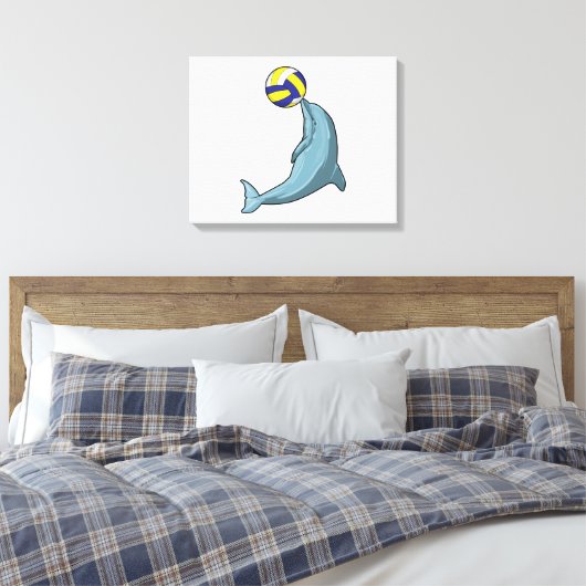 Dolphin mit Volleyball Leinwanddruck (Insitu (Schlafzimmer))