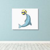 Dolphin mit Volleyball Leinwanddruck (Insitu (Holzboden))