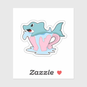 Dolphin mit Wasserball.PNG Aufkleber