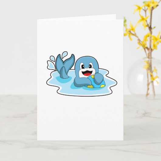 Dolphin mit Wasserpolo Karte (Gelbe Blume)