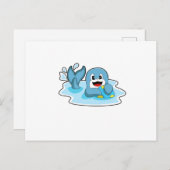 Dolphin mit Wasserpolo Postkarte (Vorne/Hinten)