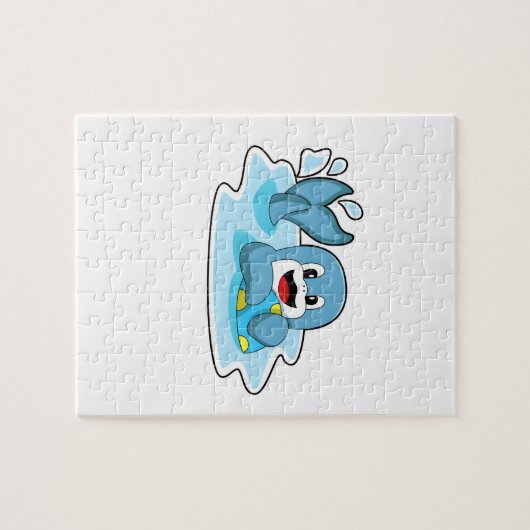 Dolphin mit Wasserpolo Puzzle (Horizontal)