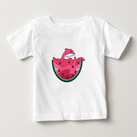 Dolphin mit Watermelon Baby T-shirt (Vorderseite)