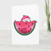 Dolphin mit Watermelon Karte (Vorderseite)