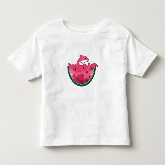 Dolphin mit Watermelon Kleinkind T-shirt (Vorderseite)