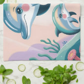 Dolphin Mom and Baby Geschirrtuch (Gefaltet)