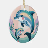 Dolphin Mom and Baby Keramik Ornament (Rechts)