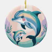 Dolphin Mom and Baby Keramik Ornament (Hinten)