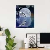 DOLPHIN & MOON II Fantasy Art Poster (Heimbüro)