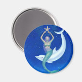 Dolphin Moon Mermaid Magnet (Vorderseite/Rückseite)