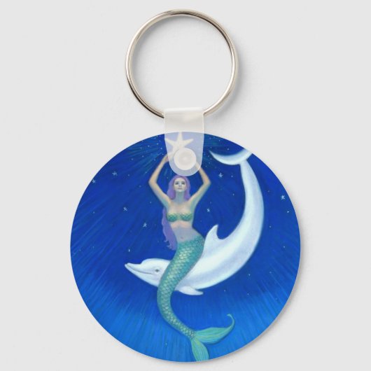 Dolphin Moon Mermaid Schlüsselanhänger (Vorderseite)