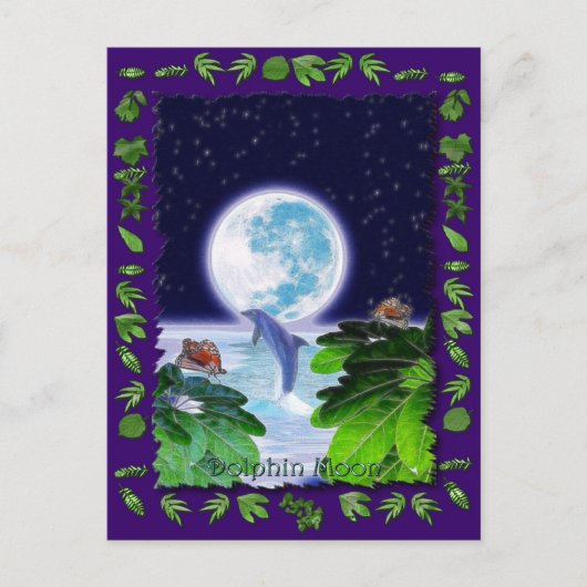 DOLPHIN MOON Paradise Art Series Postkarte (Vorderseite)