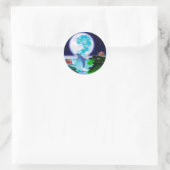 DOLPHIN MOON Paradise Art Series Runder Aufkleber (Tasche)