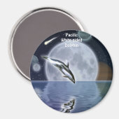 DOLPHIN, MOON & PLANETS Fantasy Art Magnet (Vorderseite/Rückseite)