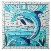 Dolphin Mosaic Art - Azul und Emerald Fliese (Vorderseite)