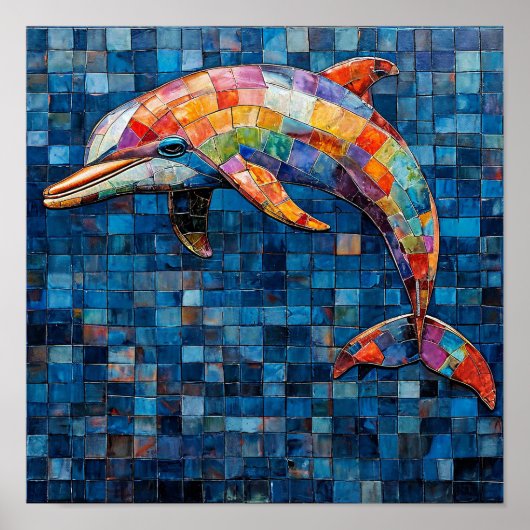 Dolphin Mosaik Art Poster (Vorne)