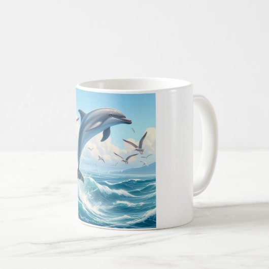 Dolphin Motif Tasse (VorderseiteRechts)