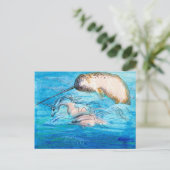 Dolphin, Narwhal und Einhorn Postkarte (Stehend Vorderseite)