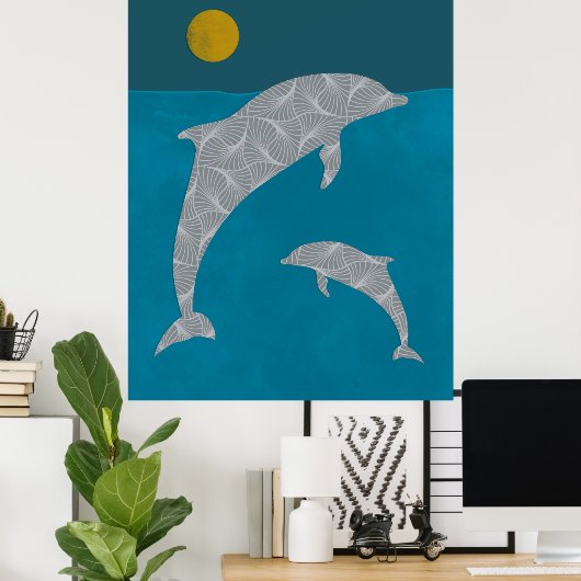 Dolphin Nautical Poster (Heimbüro)