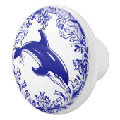 Dolphin Navy Blue and White Sea Keramikknauf (Rechts)