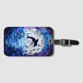 Dolphin Ocean and Moon Gepäckanhänger (Vorderseite (Horizontal))