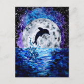 Dolphin Ocean and Moon Postkarte (Vorderseite)
