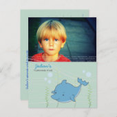 Dolphin Ocean Boys Geburtstagsparty Einladung Post (Vorne/Hinten)