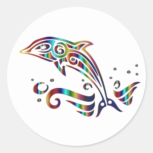 Dolphin Ocean Creature farbenfrohe Stickers (Vorderseite)