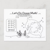 Dolphin Ocean Math Coloring Postcard Postkarte (Vorderseite)