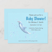 Dolphin on Light Blue - Baby Dusche Einladung (Vorne/Hinten)
