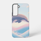 Dolphin Over Pastel Waves Samsung Case Samsung Galaxy Hülle (Rückseite)
