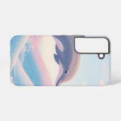 Dolphin Over Pastel Waves Samsung Case Samsung Galaxy Hülle (Rückseite (Horizontal))
