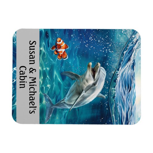 Dolphin Ozean Personalisiert Magnet (Horizontal)