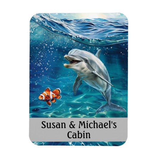 Dolphin Ozean Personalisiert Magnet (Vertikal)